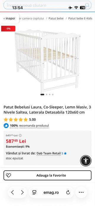 Vand patut bebelusi co-sleeper