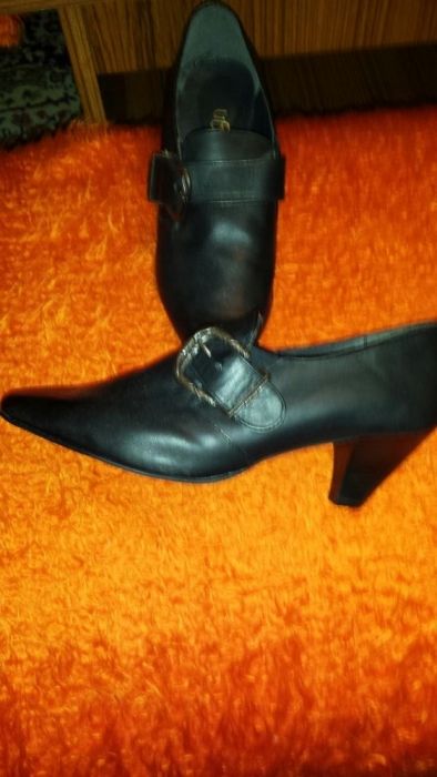 Черни кожени обувки- естествена кожа- нови