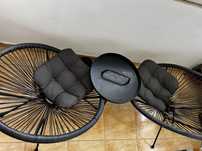 Set gradina jysk scaune UBBERUP negre cu masuta