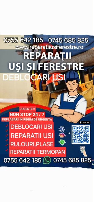 Deblocari usi/Reparatii termopane/Lacatus usi/yale uși/Reparatii usi