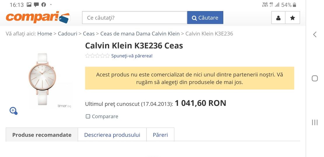 Ceas dama Calvin Klein model k3e 236