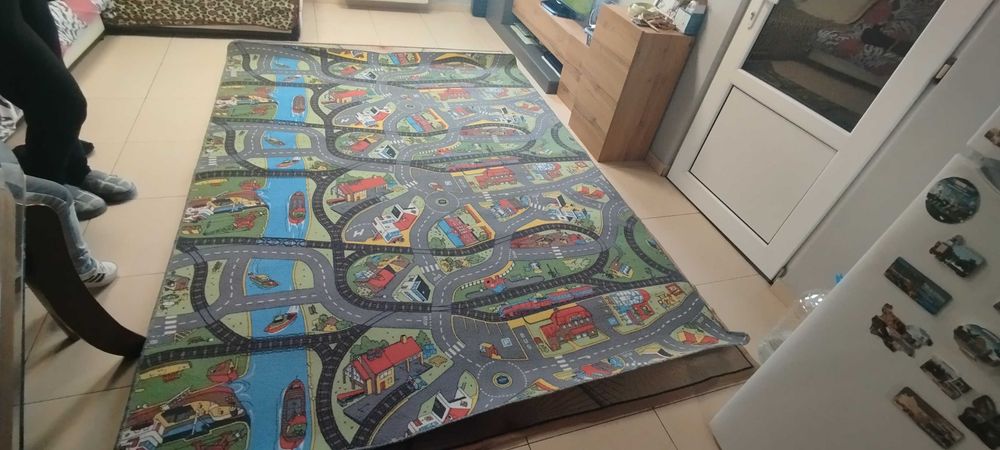 Детски Килим За Детска Стая Град Писта Улици 280 СМ X 200 СМ