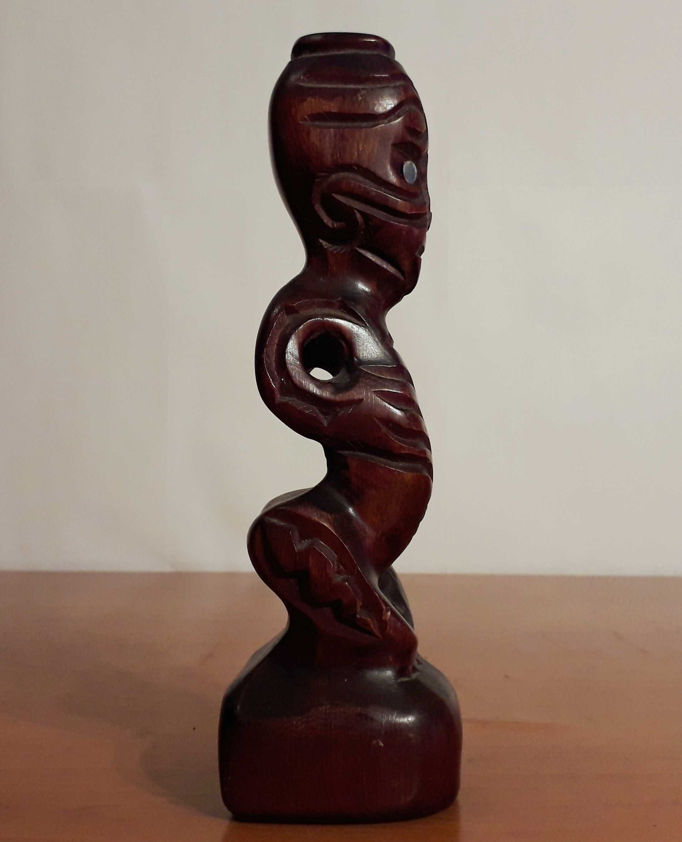 Statueta tribala veche Tiki, Maori, lemn exotic sculptat