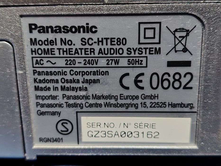 PANASONIC Sc-hte80 Home Theater Audio System,.