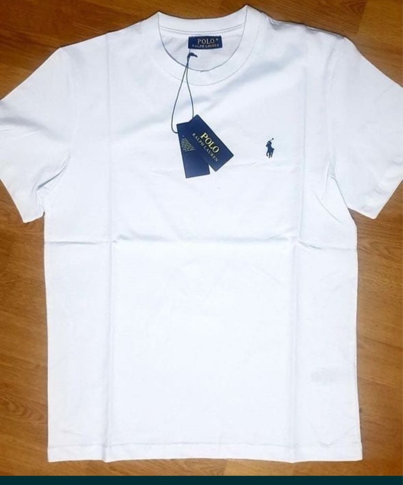 Tricou alb Ralph Lauren – 100% bumbac, etichetă + cod QR – NOU