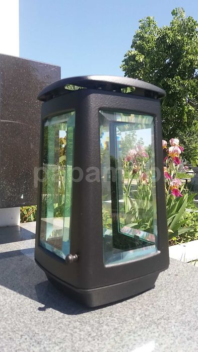 Felinar candela lumanare cimitir aluminiu negru mat