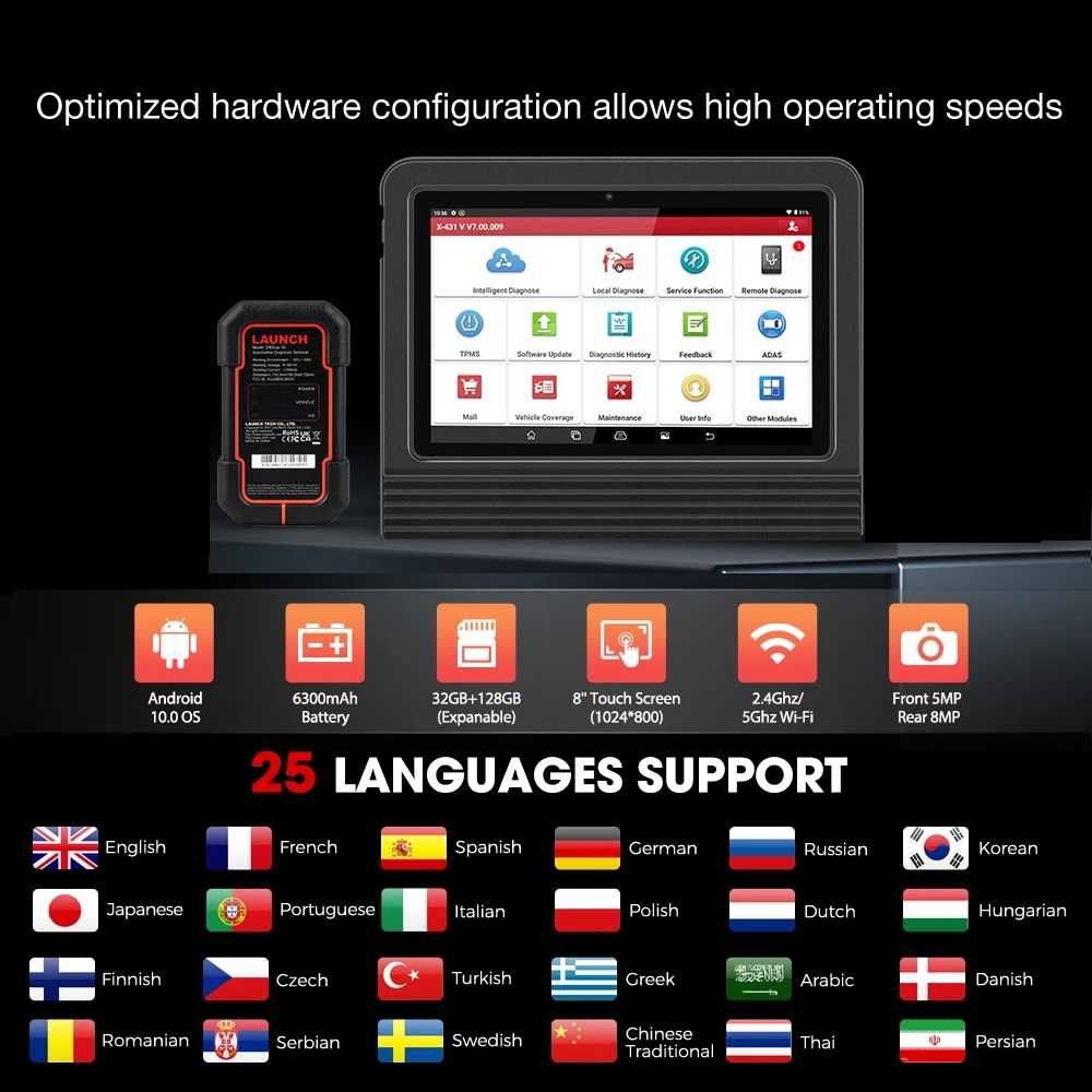 Tester auto profesional LAUNCH X431 V PRO 5.0 Elite Version Android