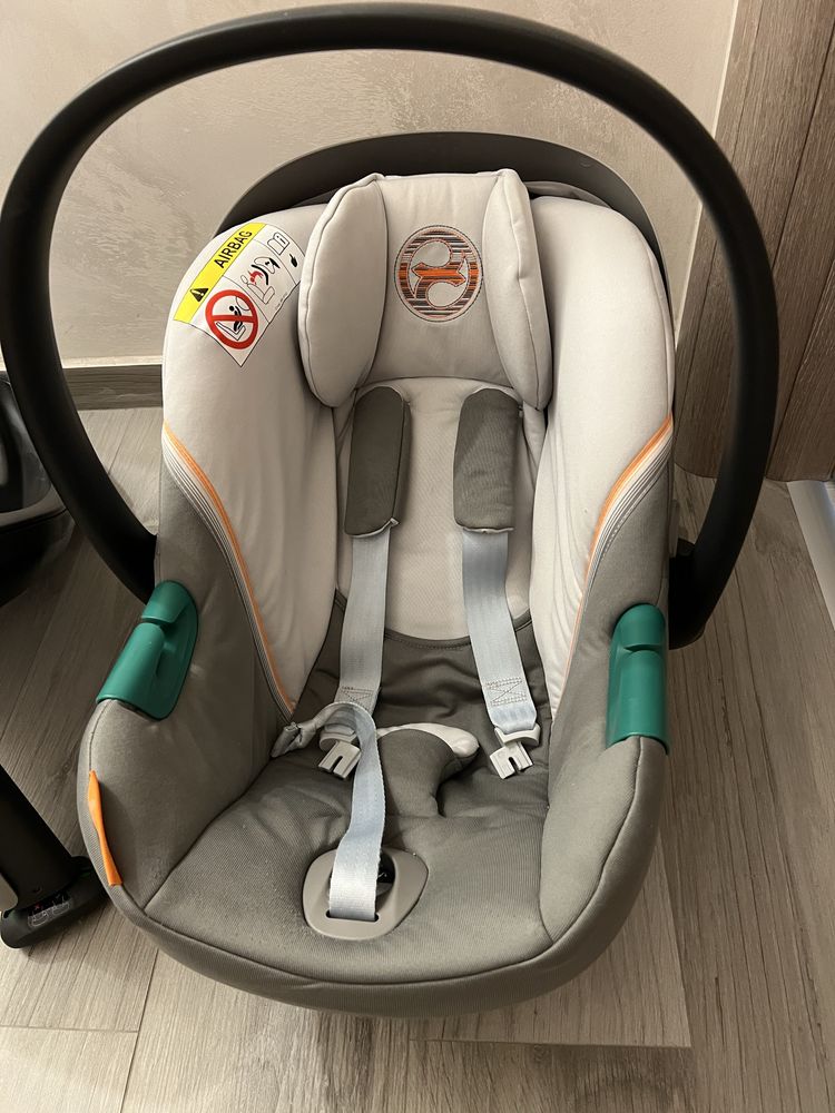 Scoica Cybex Aton S2 Lava Grey + insert nou-nascut + baza Cybex One
