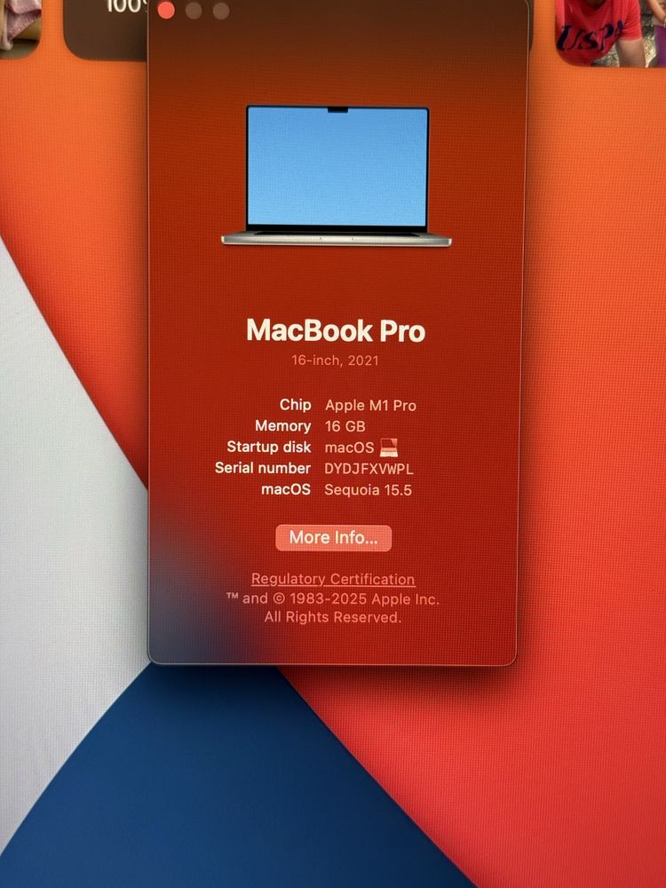 MacBook Pro 16" M1 Pro, 16GB, 512GB SSD