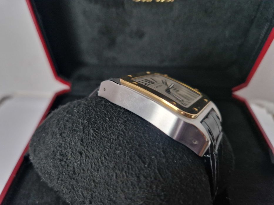 CARTIER Santos 100 XL -Automatic - Gold Bezel 39x51 mm