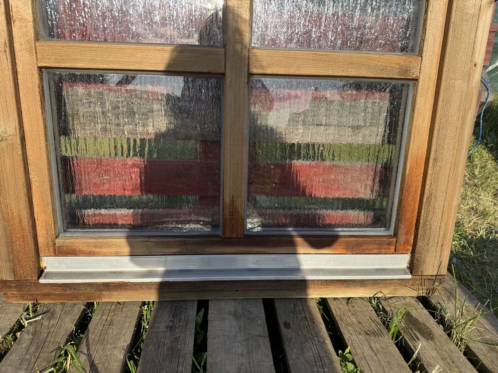 FEREASTRA LEMN casa cabana rustic antichizat termopan H 100 x L 98