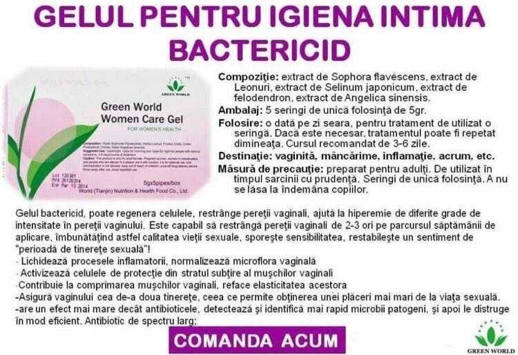 Gel Bactericid    Set Ginecologic   Green World