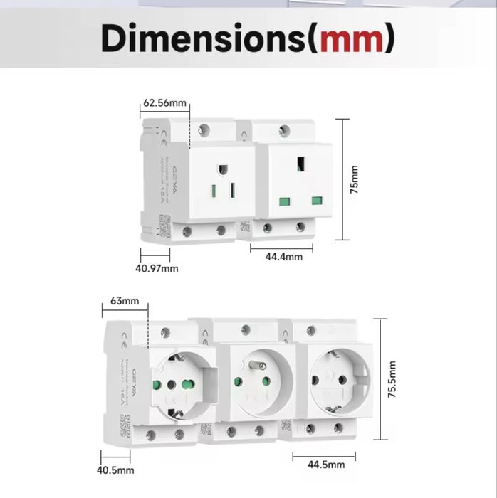 НОВИ! EU Контакти 16А за DIN шина