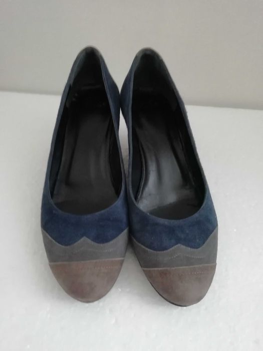 Италиански обувки трицветен велур, 36 размер