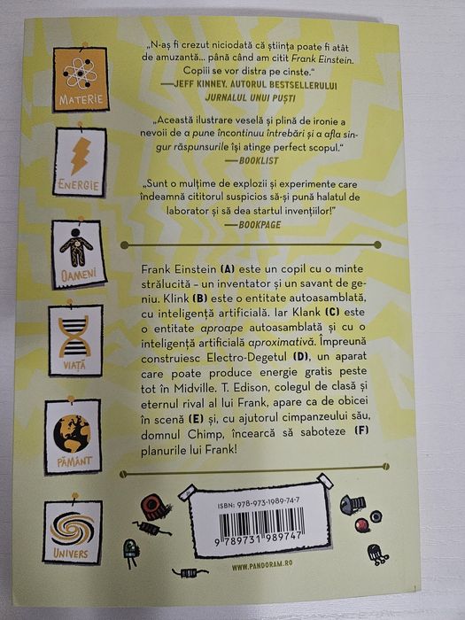 Set 5 cărți Frank Einstein – aventuri amuzante și știință pentru copii