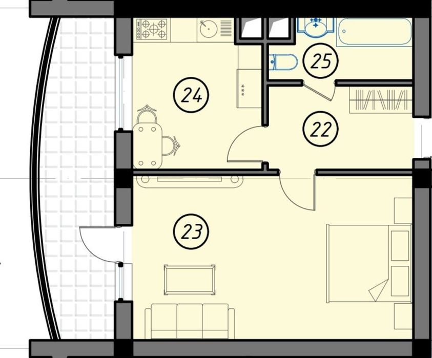 Продаётся 2-х комнатная квартира в новостройках в Сергели