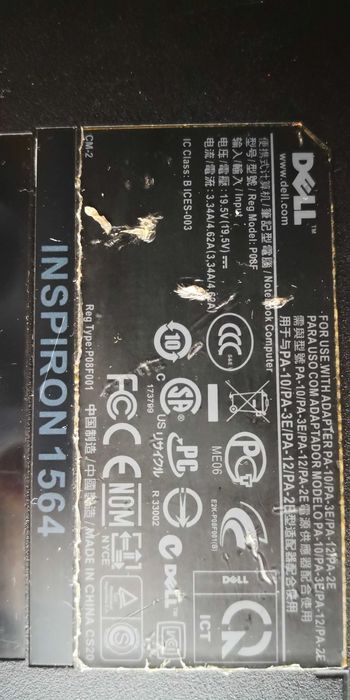 Laptop Dell Display Dell inspiron 1564 i3