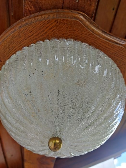 Plafoniera tavan lemn și sticla