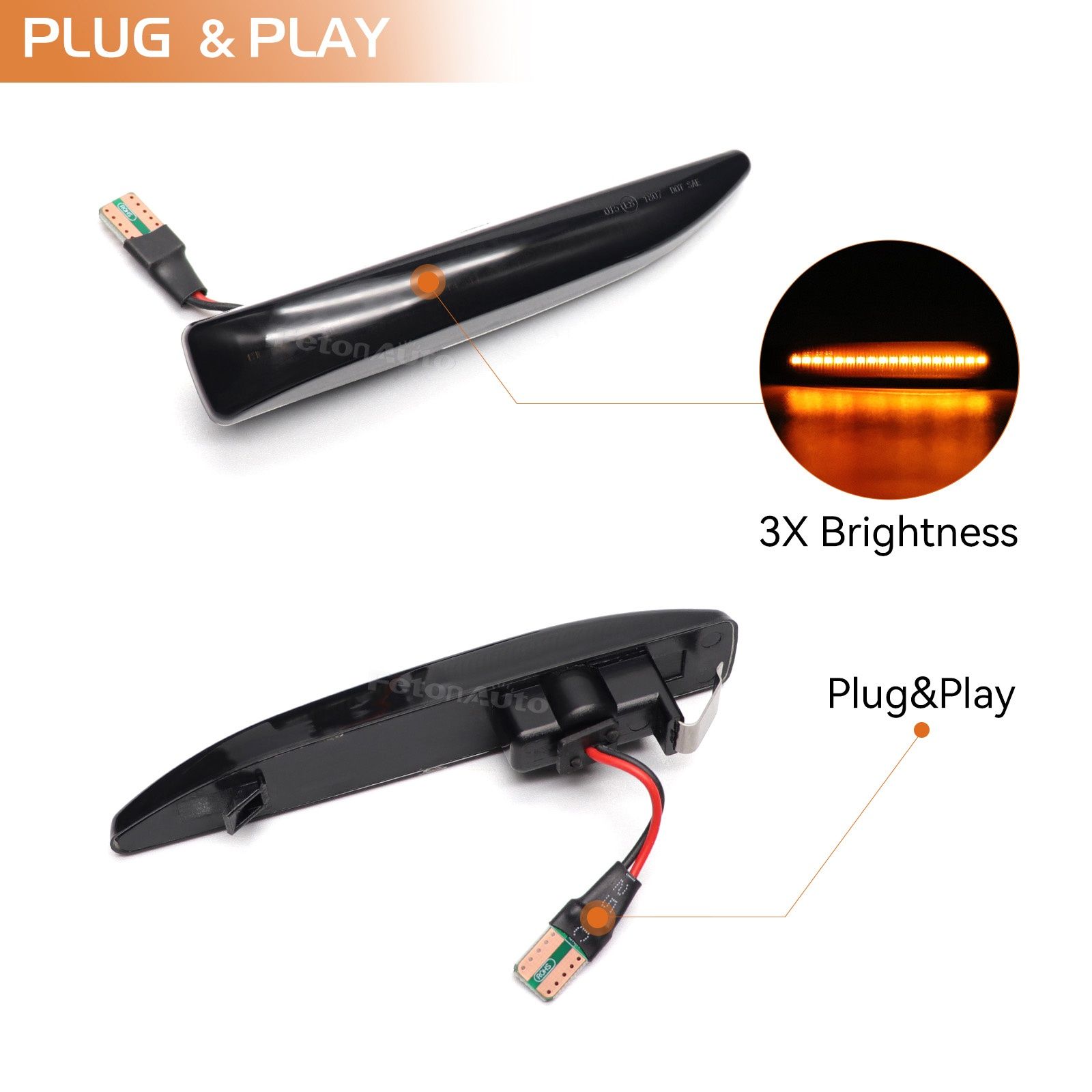 2 Броя Динамични LED Мигачи за BMW 7 Series E65 E66 E67 E68 2002–2008