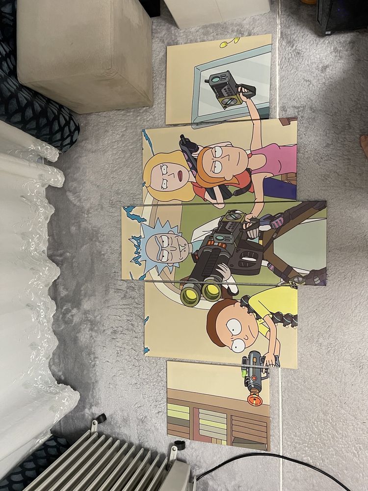 Картина Канава Пано Пана за Спалня Стена Детска Стая Rick and Morty