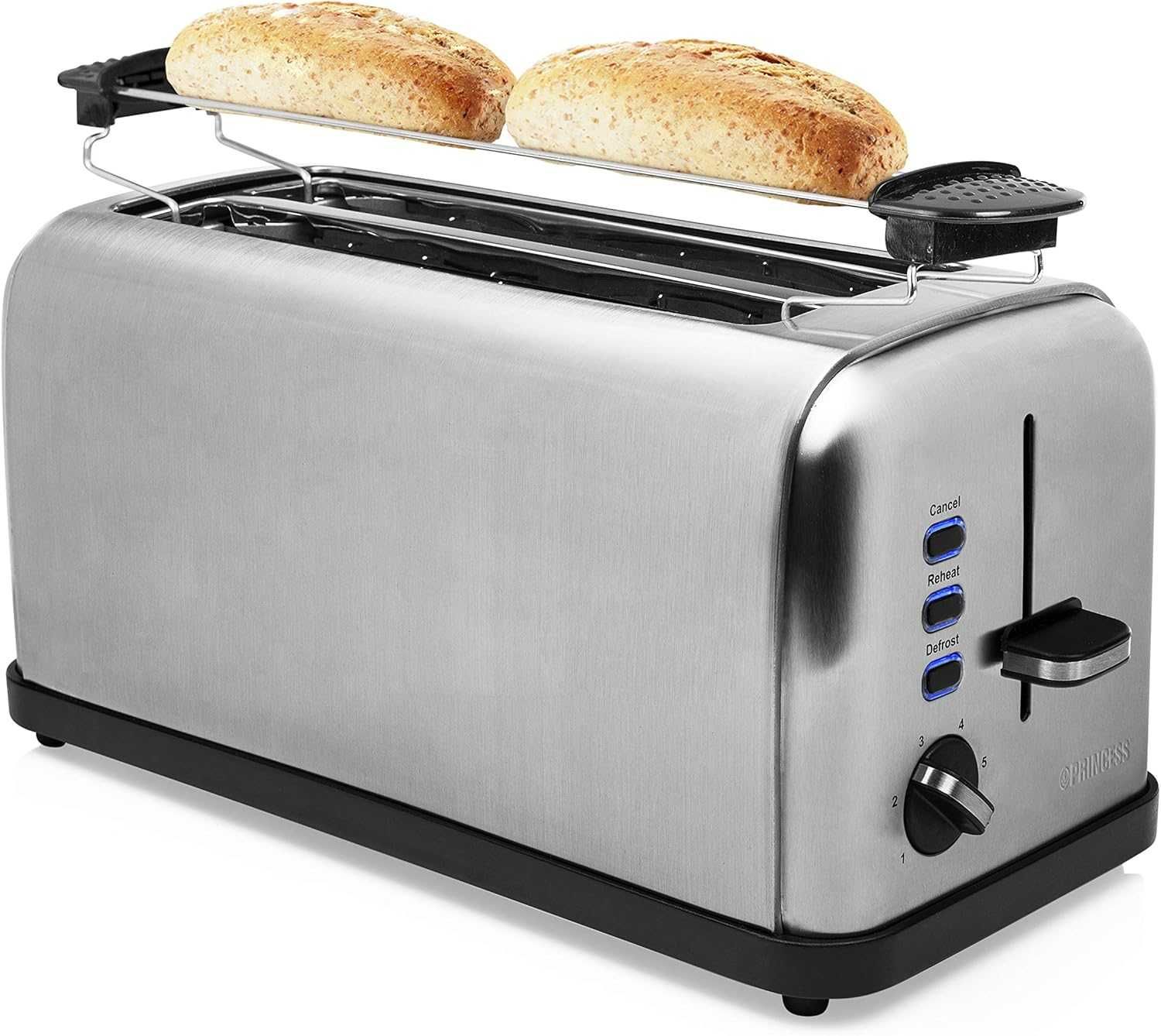 Princess Тостер за 4 Филийки, 1750W, Неръждаема стомана