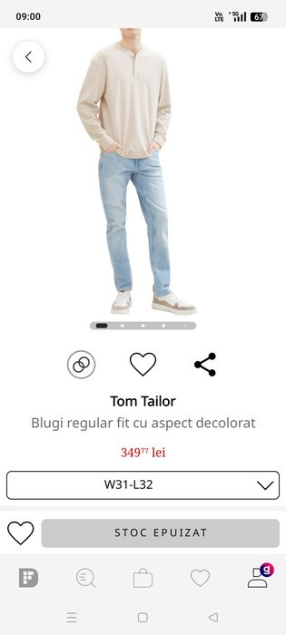 Blugi noi Tom Tailor 31/32 regular fit