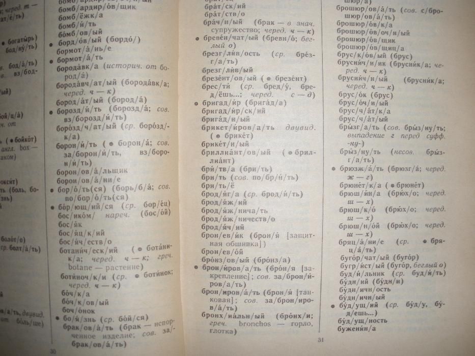 Школьный словарь строения слов русского языка