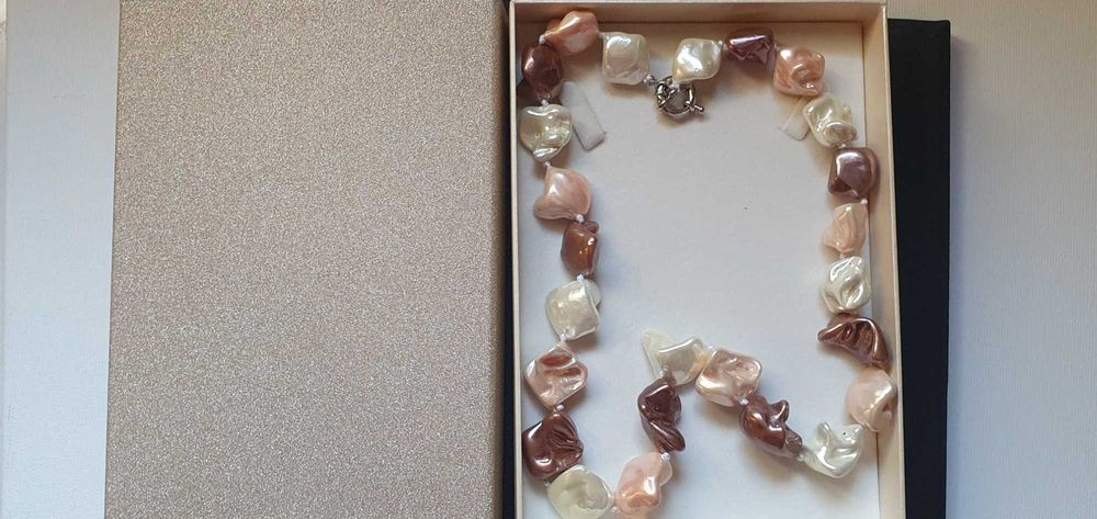 Colier nou perle baroce naturale, extrem de mari