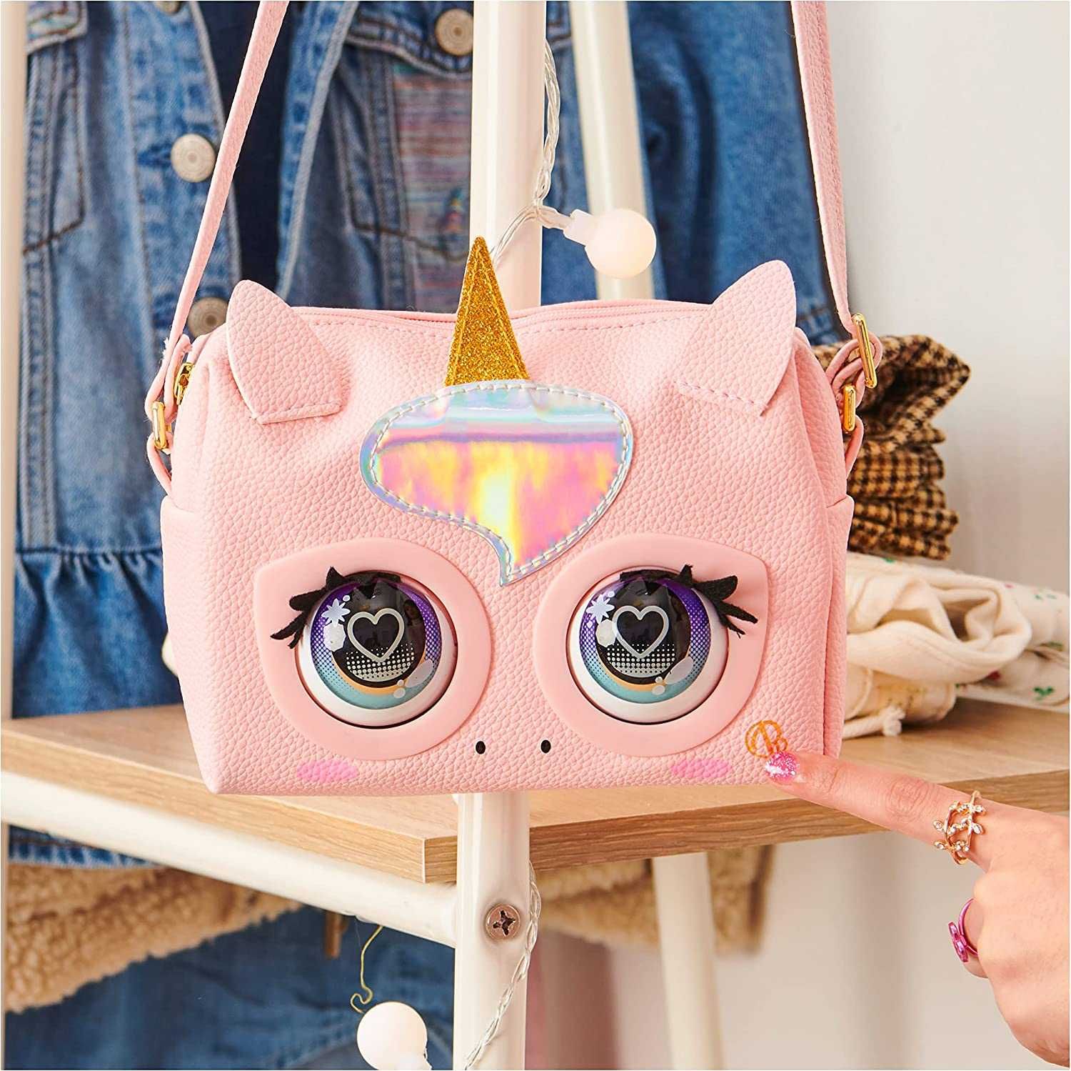 PURSE PETS Интерактивна детска чанта с мигащи очи и звуци 7 вида