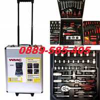 Мега метален куфар комплект WMC 186 инструменти гедоре ключове отверки