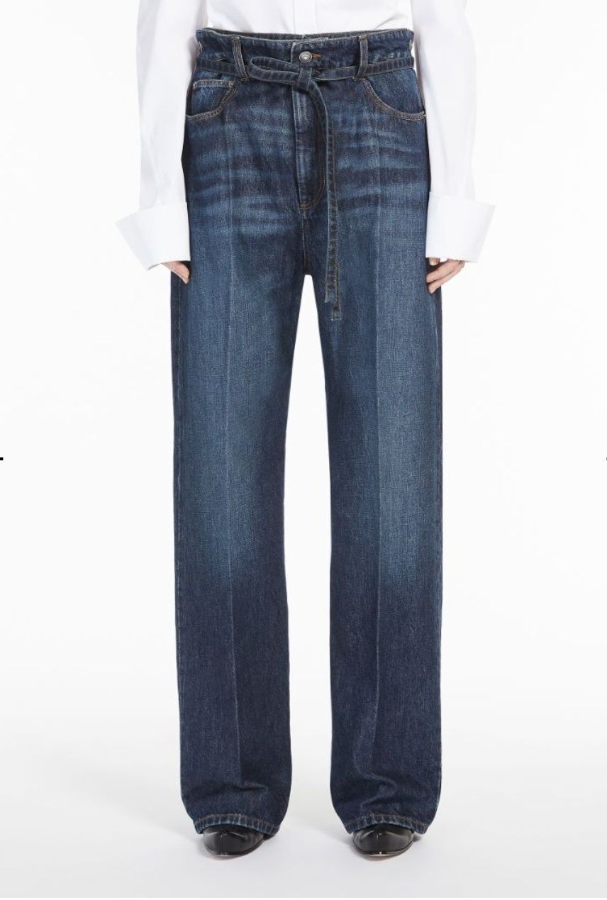 SPORTMAX Wide-fit belted jeans
