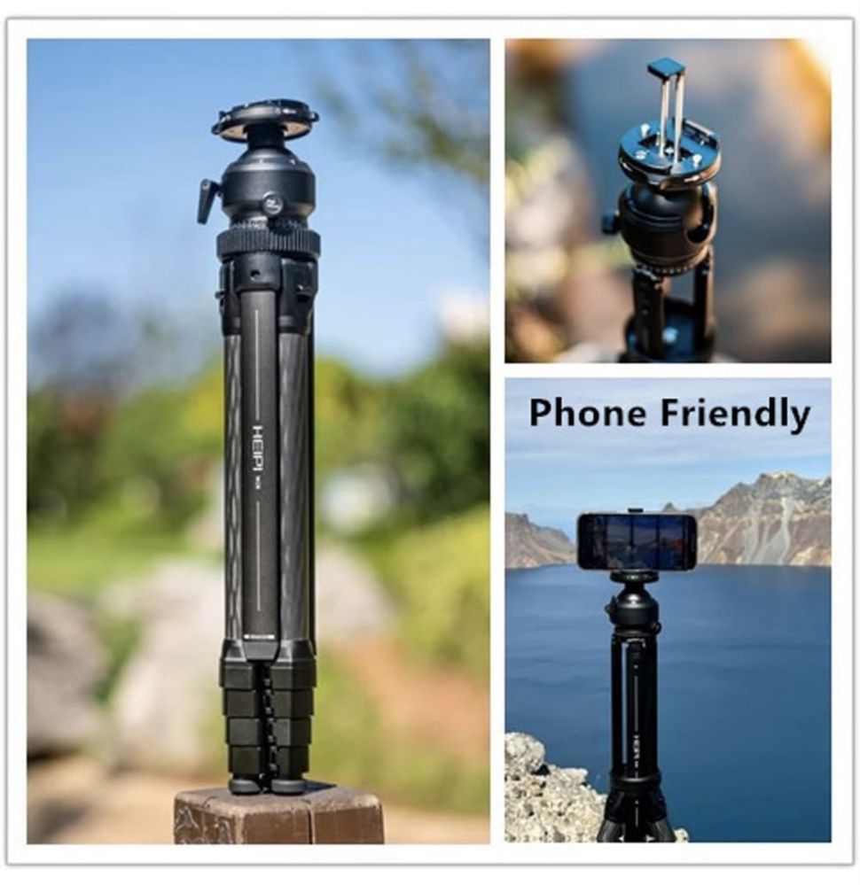 Trepied de carbon Heipi 3-in-1 travel tripod
