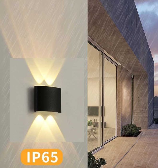 Луксозна ФАСАДНА LED ЛАМПА Външна IP 65 четири светодиода