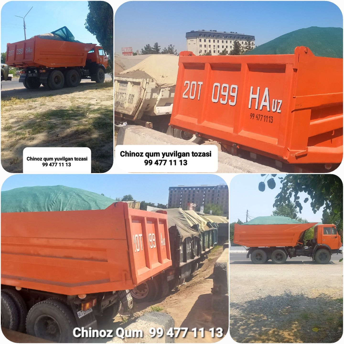 Kamaz va Zil xizmatlari...  Chinoz   Qum...
