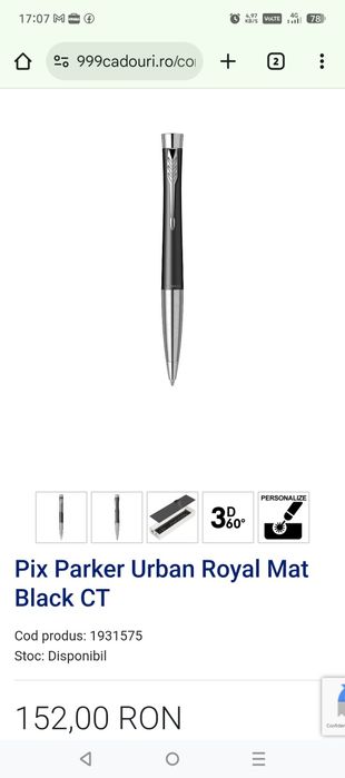 Pix Parker Urban Royal Mat Black CT,nou