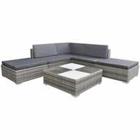 Set mobilier Canapea/Coltar gradina/terasa cu perne 5 piese si masa