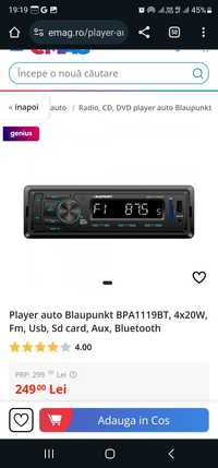 Player auto Blaupunkt BPA1119BT, 4x20W, Fm, Usb, Sd card, Aux, Bluetoo