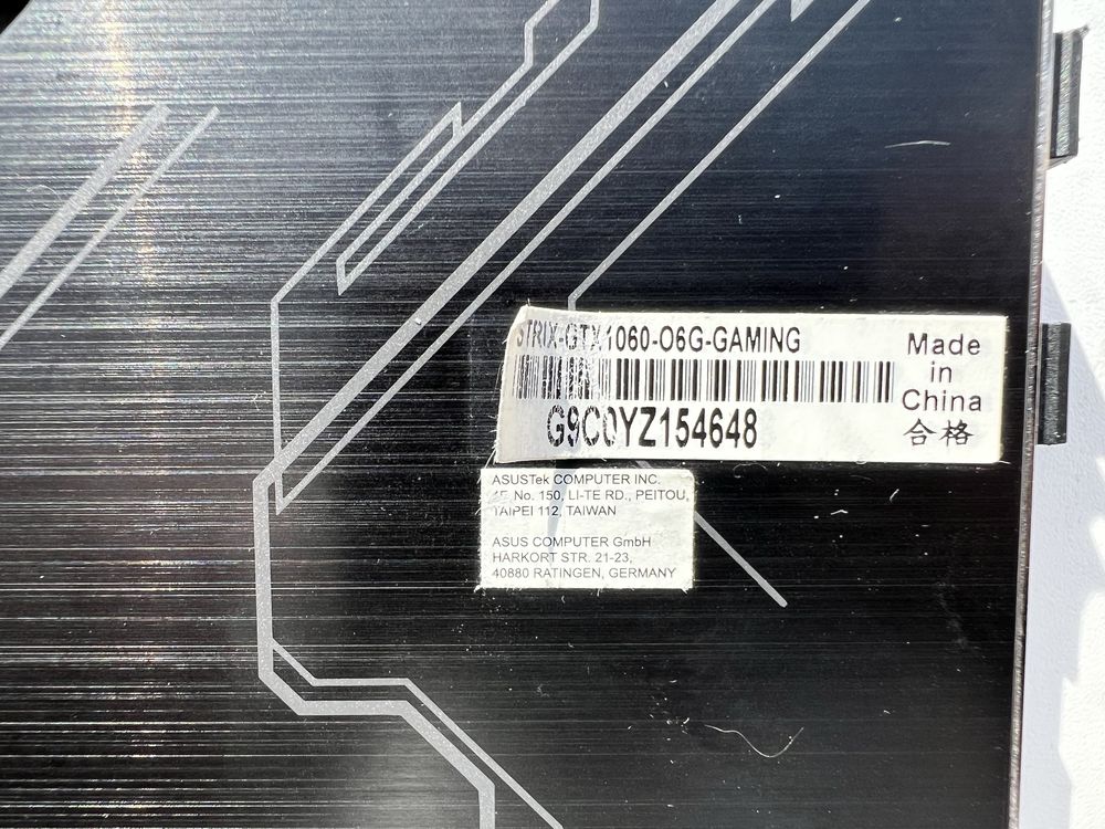 Продам Видеокарту Asus GeForce GTX 1060 ROG Strix OC 6 GB