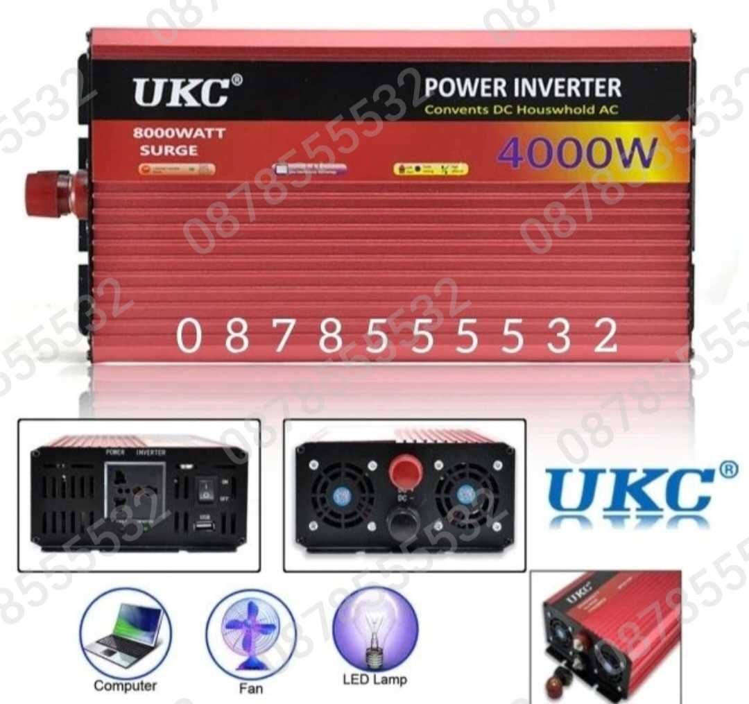 Качествен инвертор UKC 500w 1000w 2000w 4000w 12V 220V/ 24V 220V