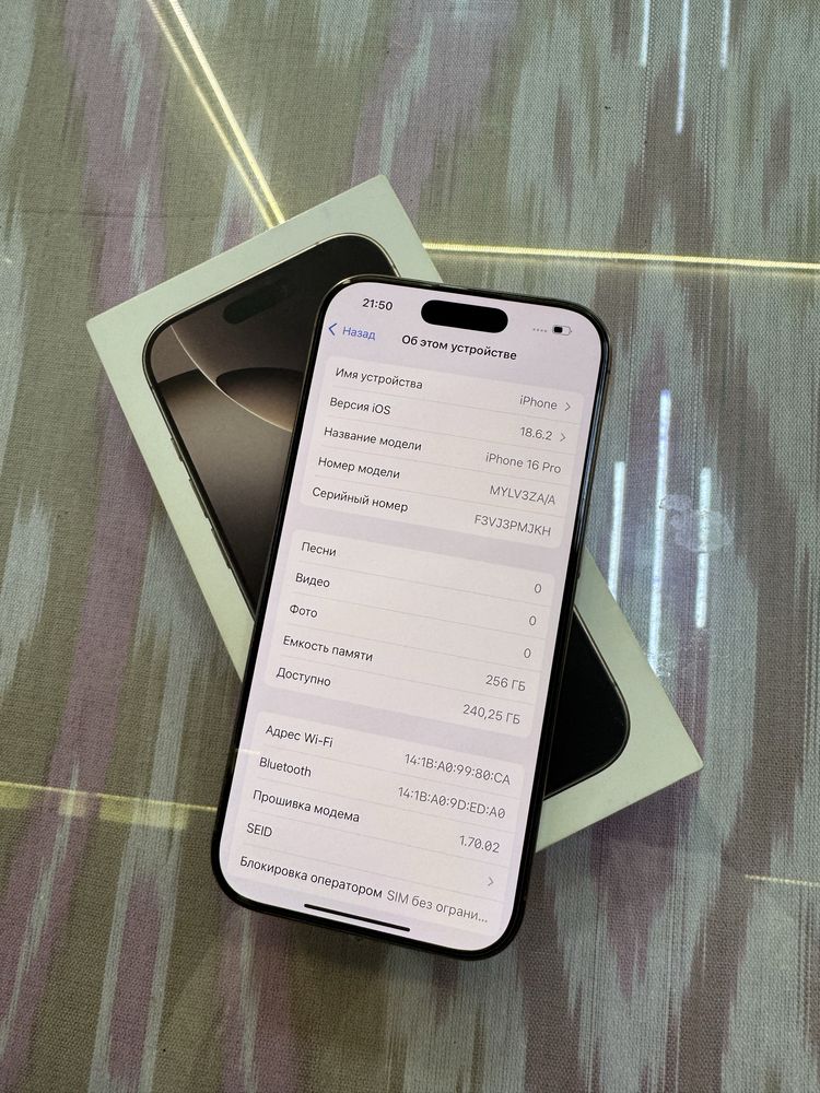 Iphone 16 pro 256gb ZAA 183sikl