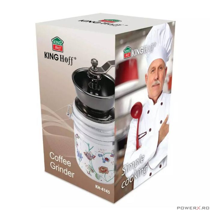 Rasnita de cafea traditionala, manuala, 16x8 cm, Kinghoff