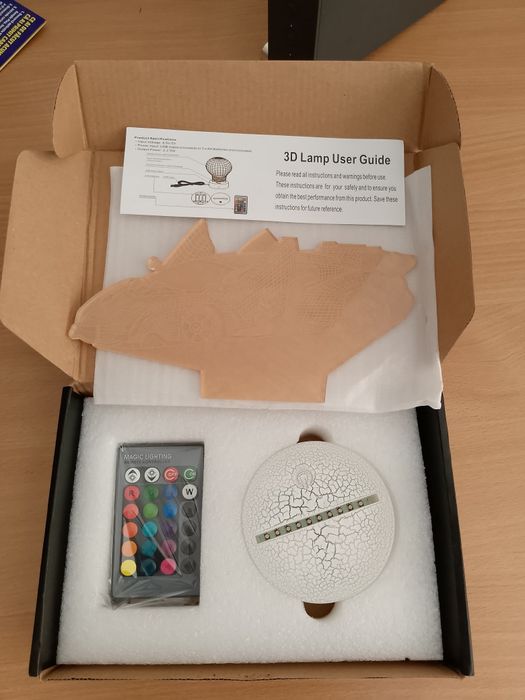 NOUA Lampa 3D cu telecomandă, model mașină sport