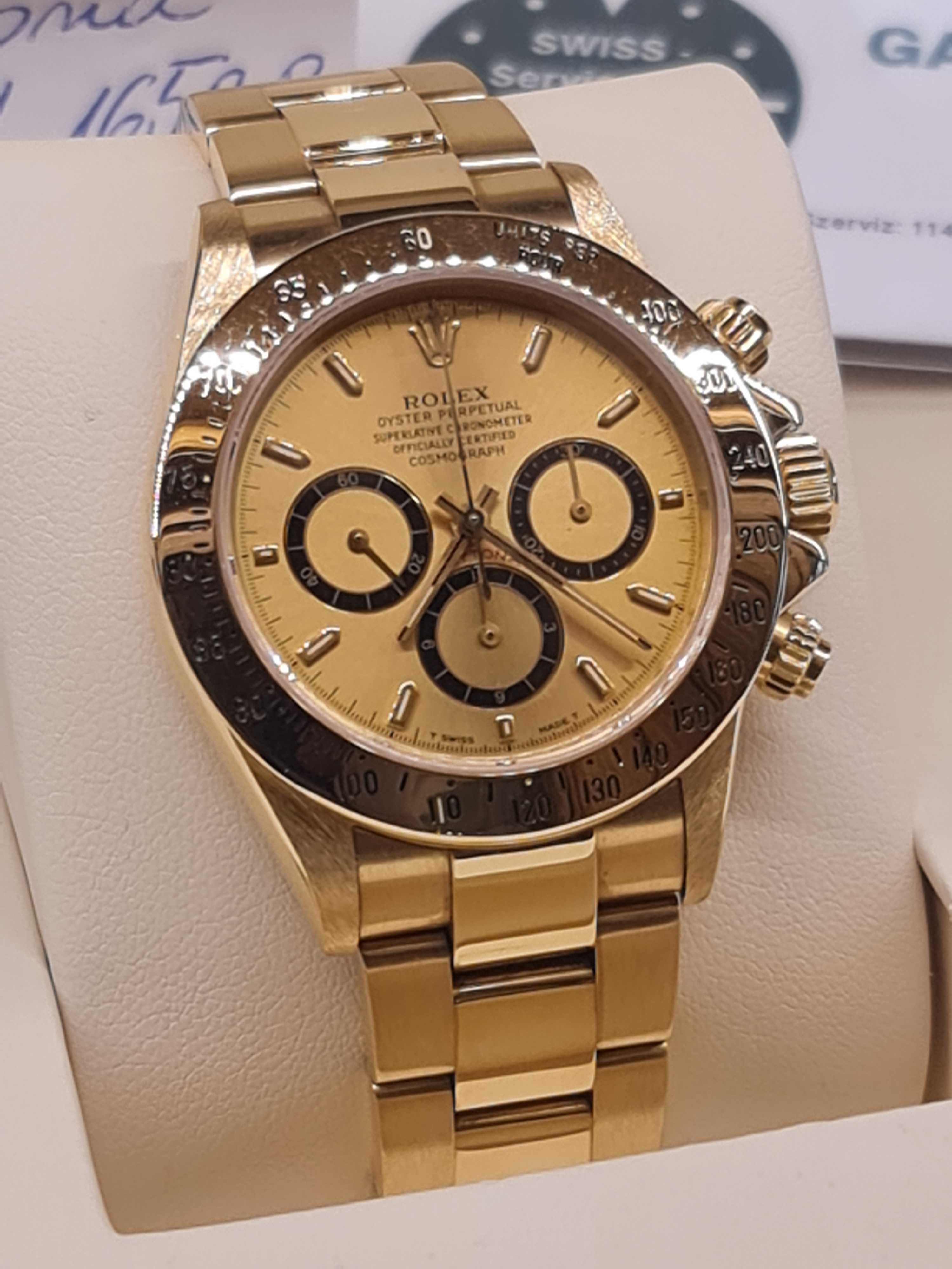 Ceas vintage Rolex Daytona 40mm Zenith Champagne Gold 18k, ref # 16528