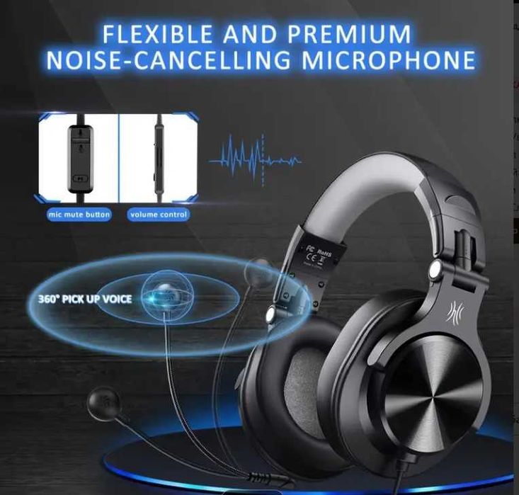 Hi-Res кабелни Геймърски Слушалки с Отделящ се Микрофон