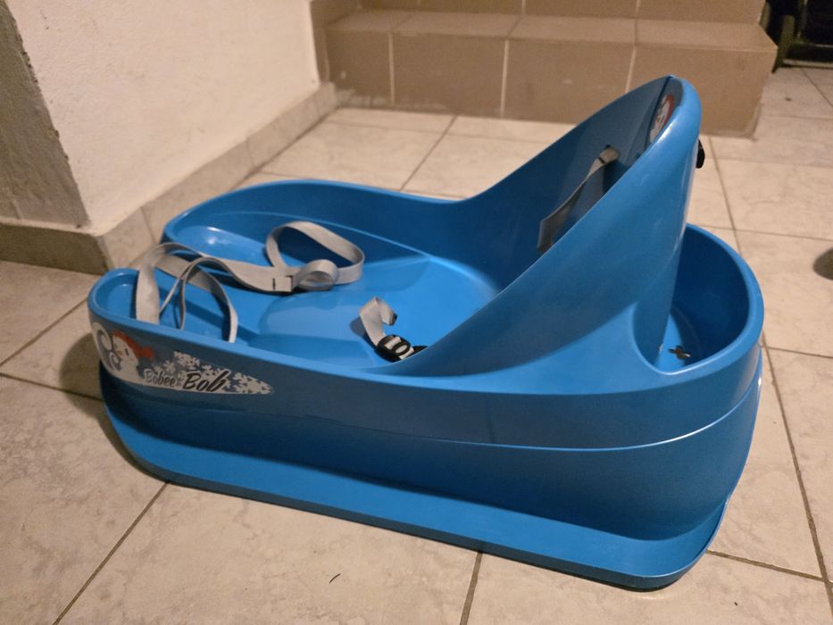 Sanie bob din plastic pentru copii cu sac de protecție
