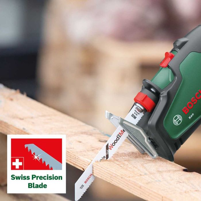 Акумулаторен саблен трион Bosch KEO 18 LI Solo, 18 V, 80 мм