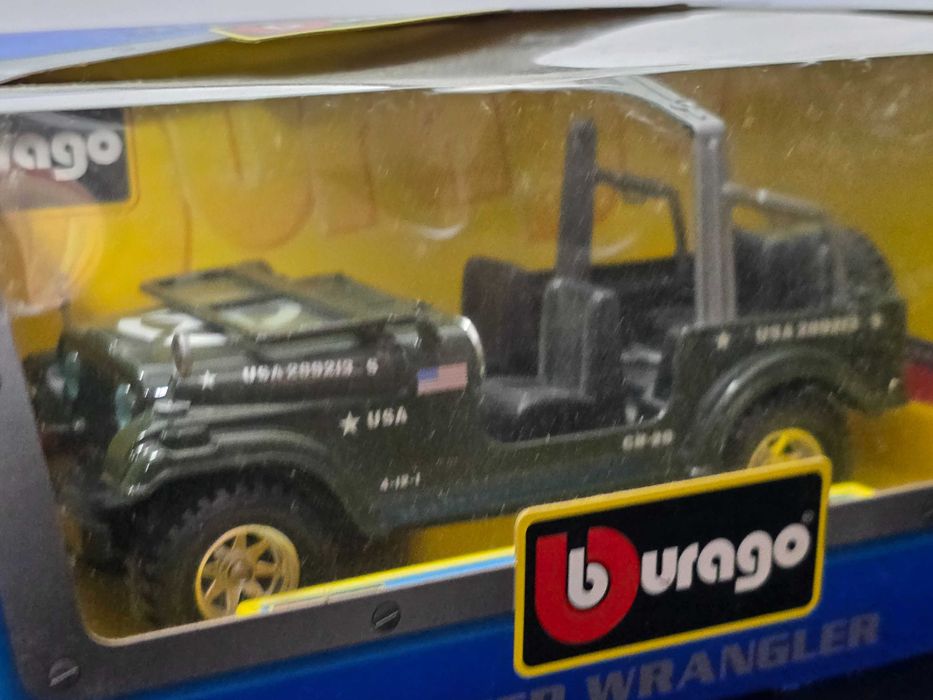 Macheta Auto 1/24 Burago Jeep Wrangler USA Army