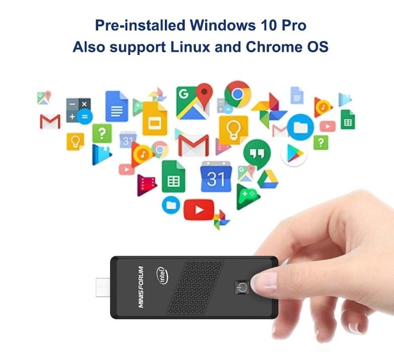 Супер мини PC компютър с Windows 10 pro, MINISFORUM S41 Celeron N4120