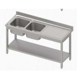Stalgast - Chiuveta 2 cuve cu picurator dreapta 1600 x 700 x 850 mm