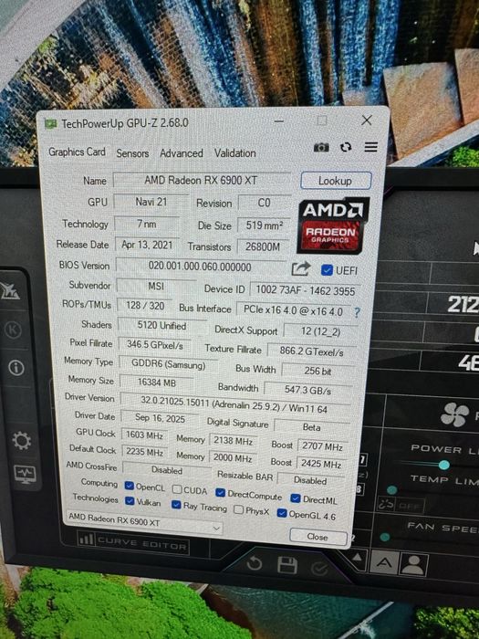 Placa video AMD 6900XT 16 GB